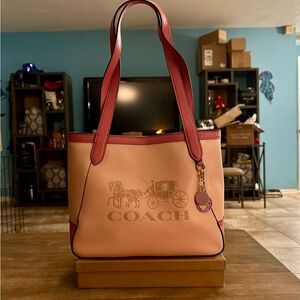 Coach Pink and Tan Tote Bag